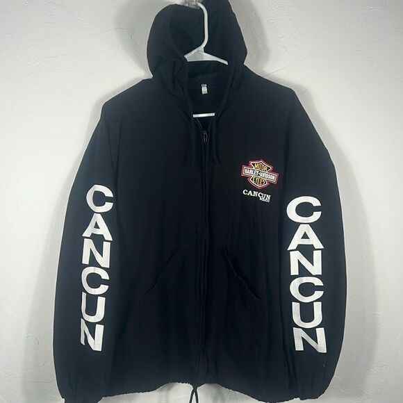 🔥HARLEY DAVIDSON CANCUN ZIp Up Lightweight Hoodie Jacket -Women’s XL - PERFECT - Picture 1 of 8
